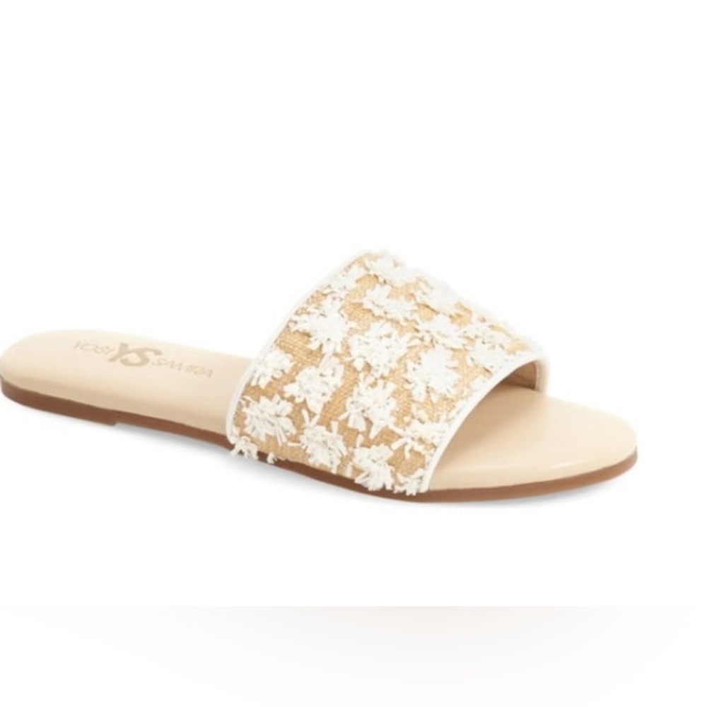 Tan and White slides Sandals 7